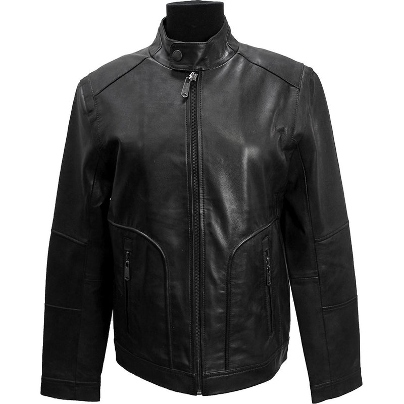 Men's Leather Zip Jacket -Sam