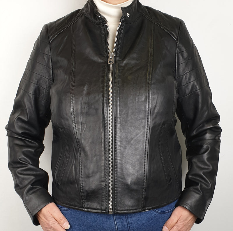 Women's Leather Zip Jacket 7WD3302