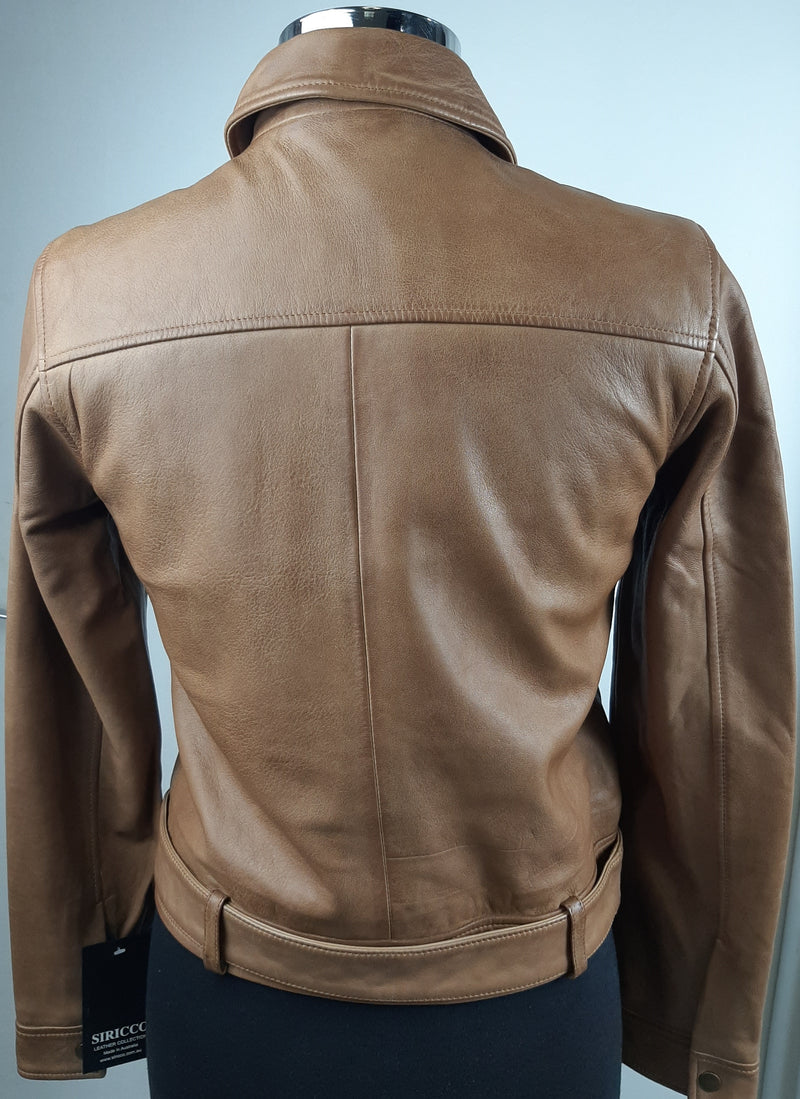 Women's Leather Jean Jacket S-002