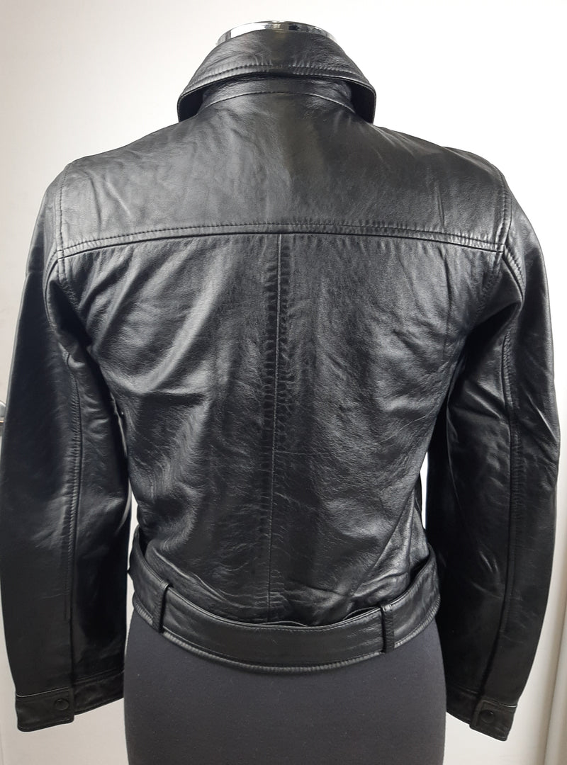 Women's Leather Jean Jacket S-002