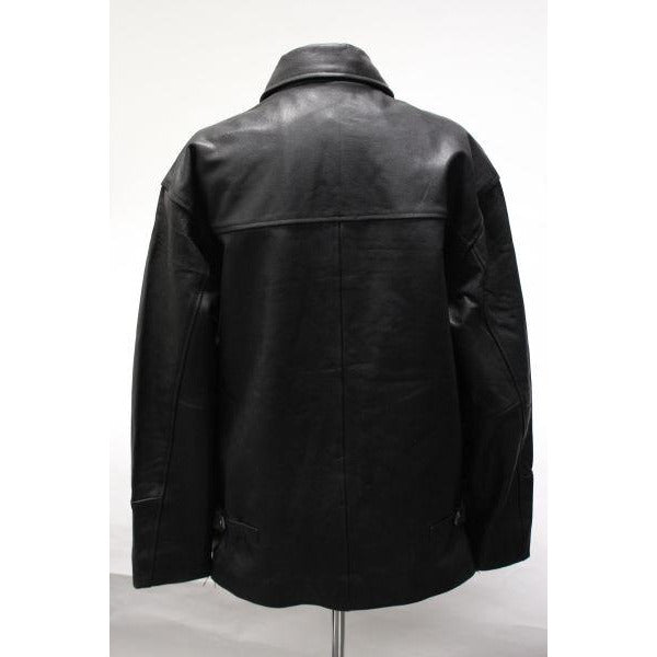 Men's Button Leather Jacket - Martin