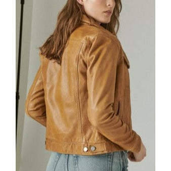 Women's  Leather Jean Jacket  7W31343