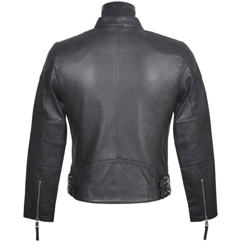 Men’s Collarless Leather Jacket SI95
