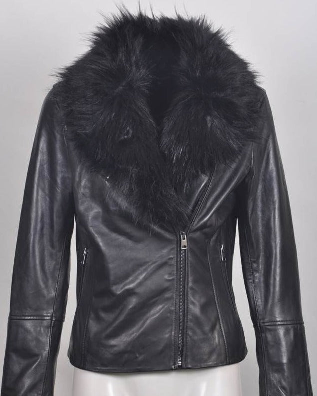 leather and fur coats womens