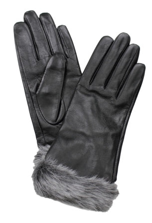 Dents Women’s  Leather and Faux Fur Gloves DE77-0033