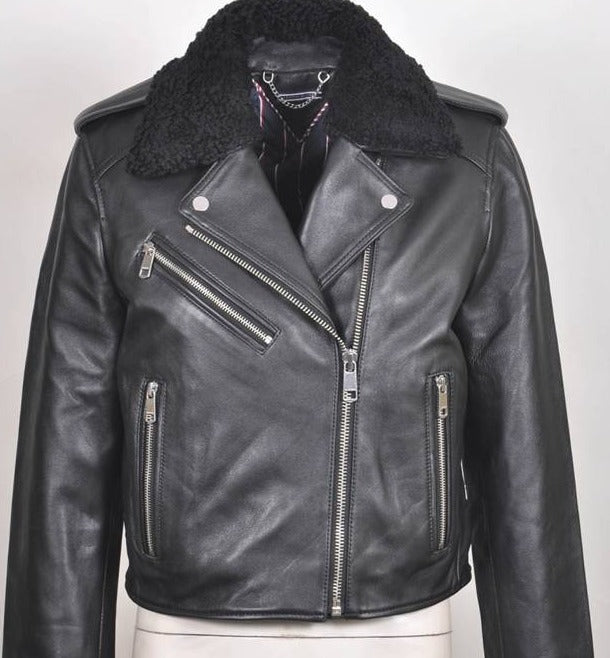 Women's Italian Leather Biker Jacket - GingerJ