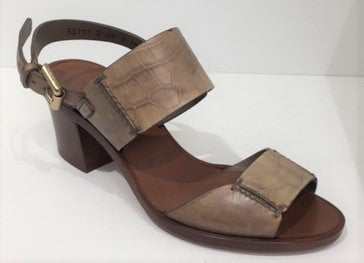 Italian Leather Cube Heel Sandal SA5319