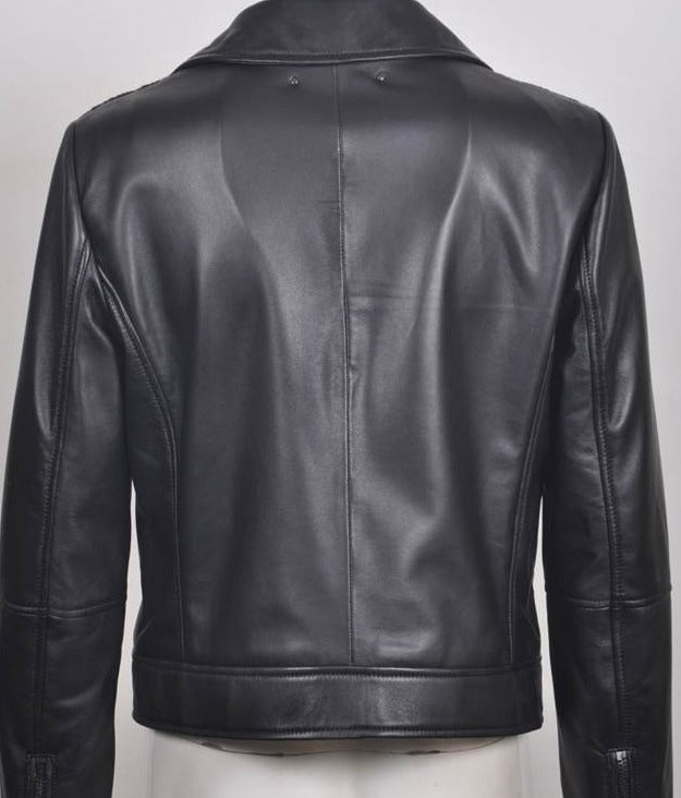 Metalic Pony Italian Leather Biker Jacket MS1202L11