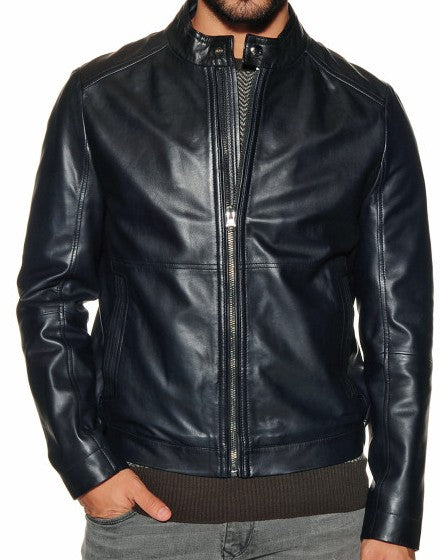 Men's Leather Zip Jacket - Mike