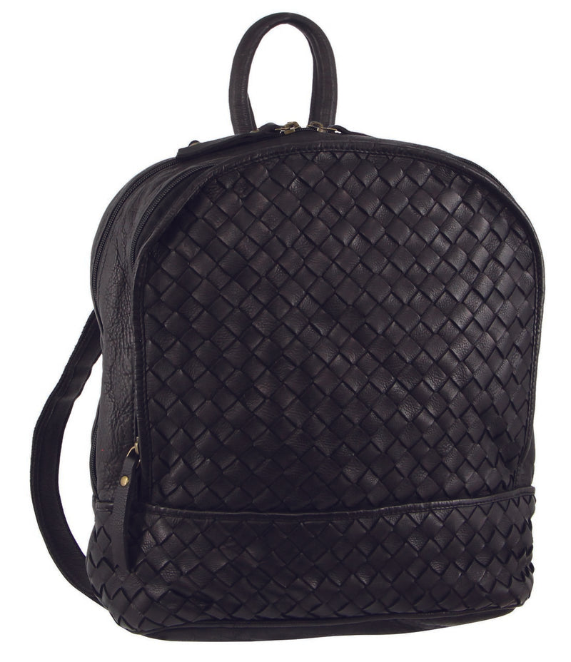 Pierre Cardin Rustic Leather Woven Backpack PC3140