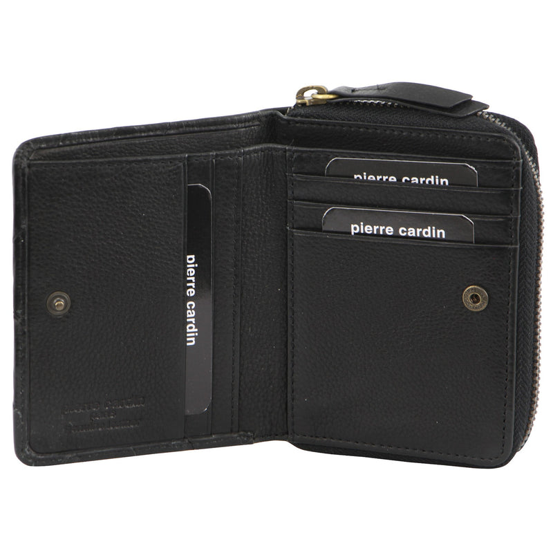 Pierre Cardin Herringbone Italian  Leather Zip Wallet PC3475