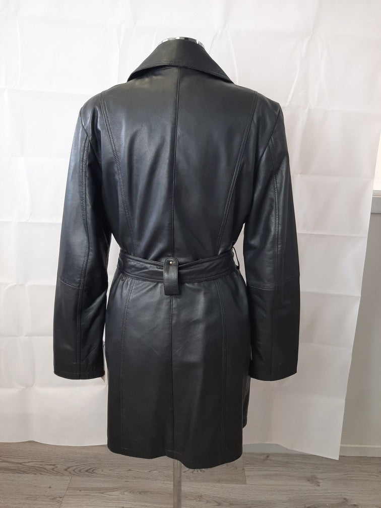 Women's Leather Trench Coat SR29560