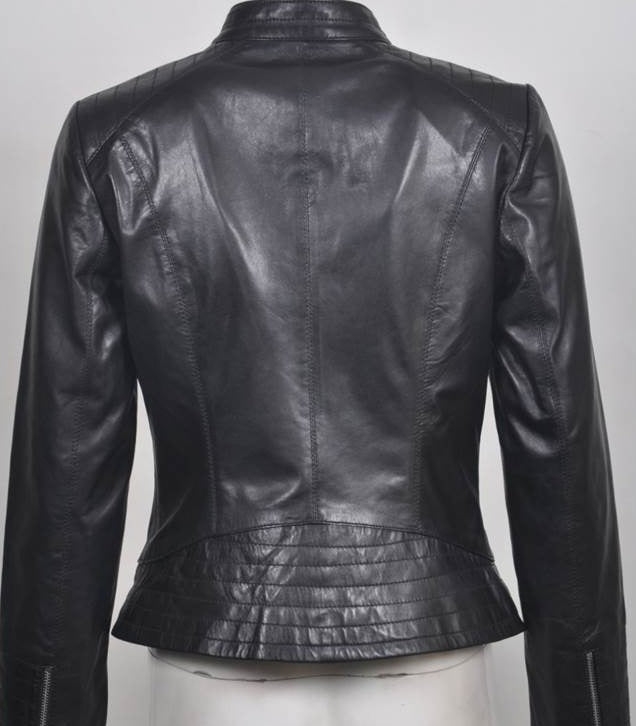 Women's Italian Leather Zip Jacket SR330035