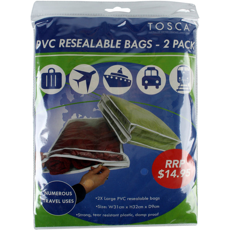 Tosca PVC Resealable Bags - 2 Pack TCA014