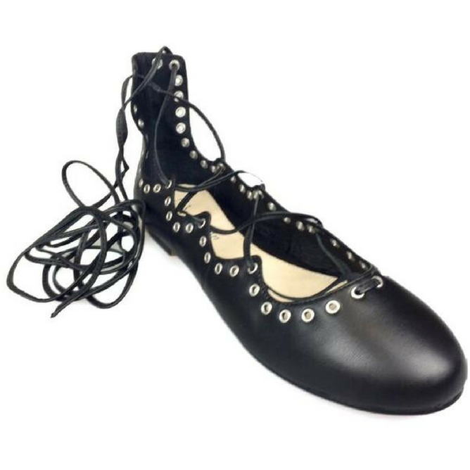 Human Premium Valence Leather Ankle Lace Ballet
