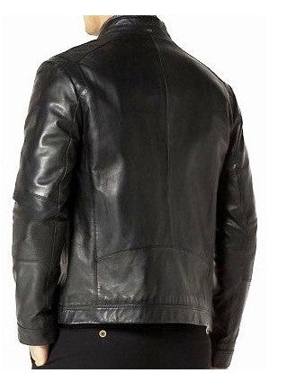 Men's Leather Zip Jacket -Sam