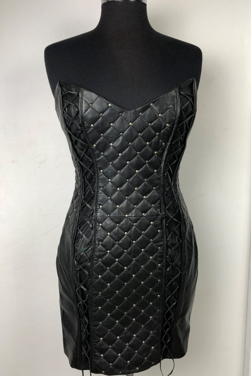 Women's Leather Bustier Dress SRD 766