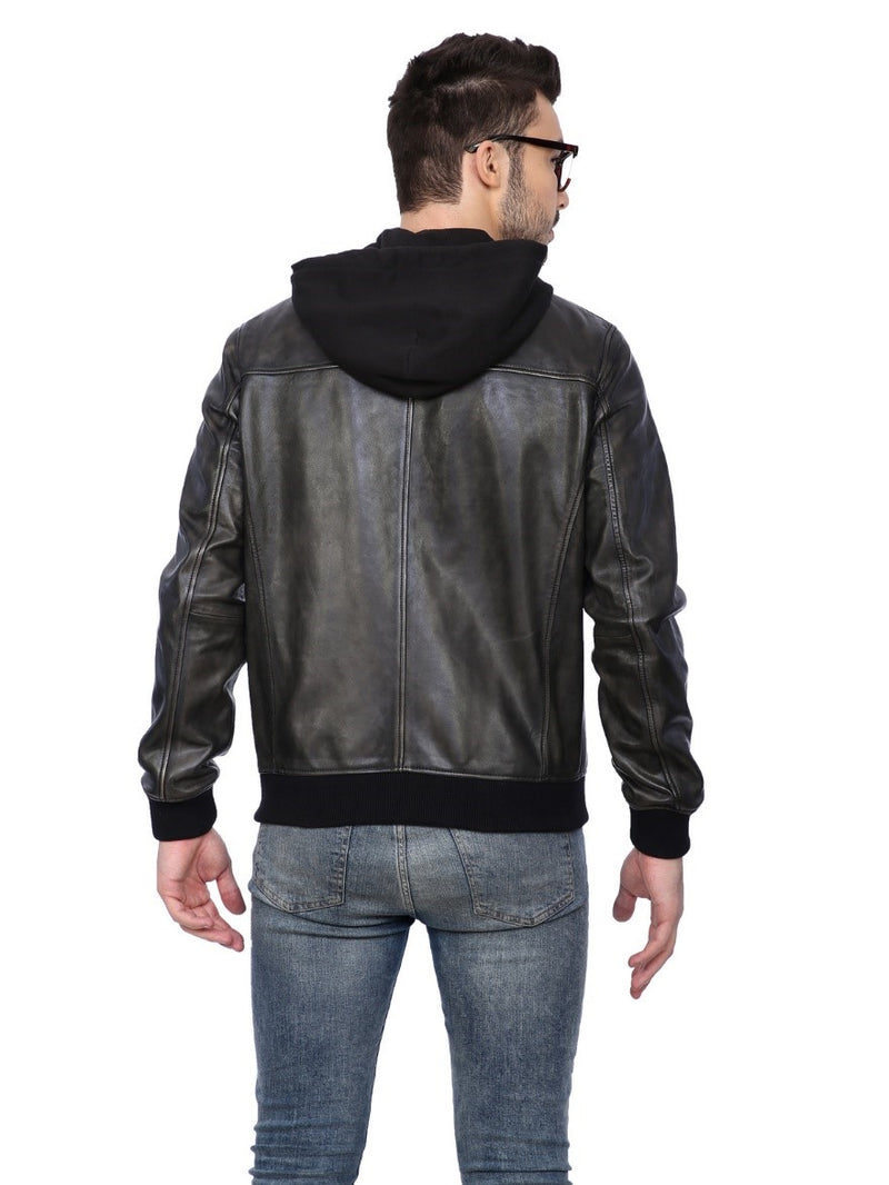 Gerard Men's Lambskin Hooded Jacket