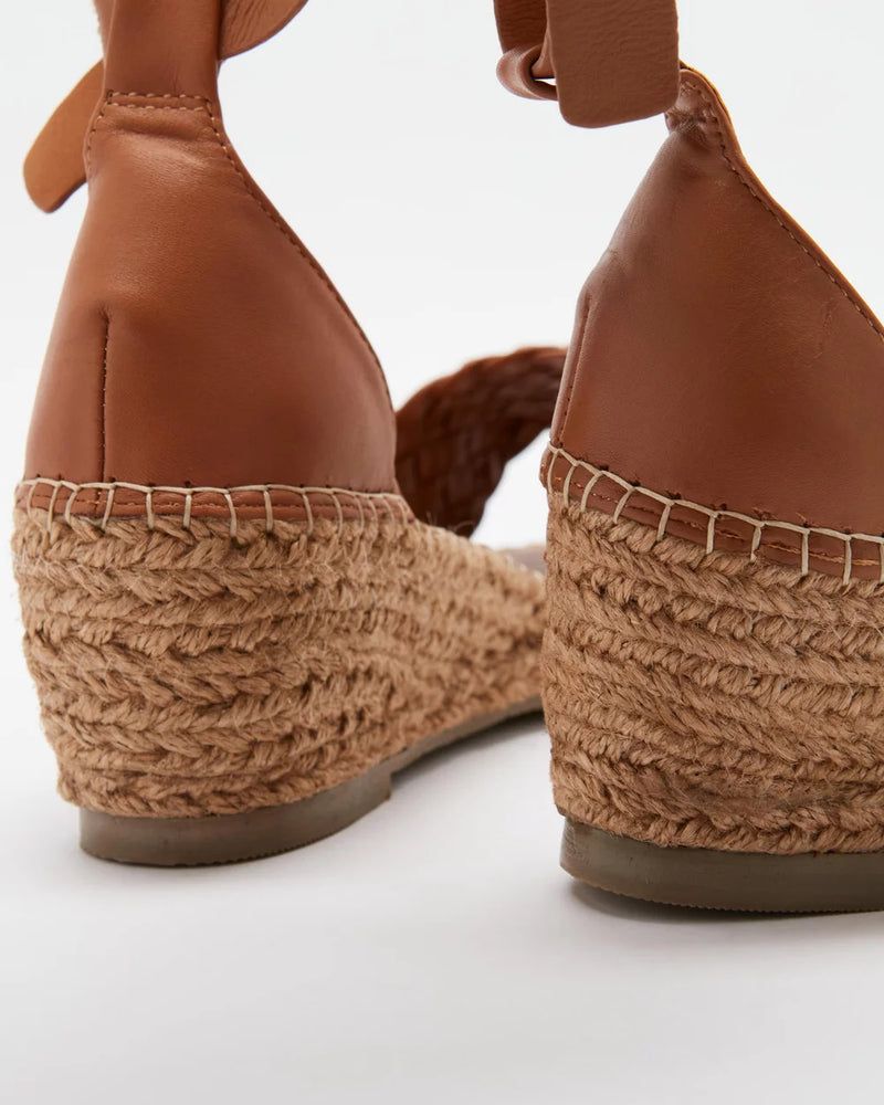 Human Premium Habit Woven Leather  Rope Wedge Sandal