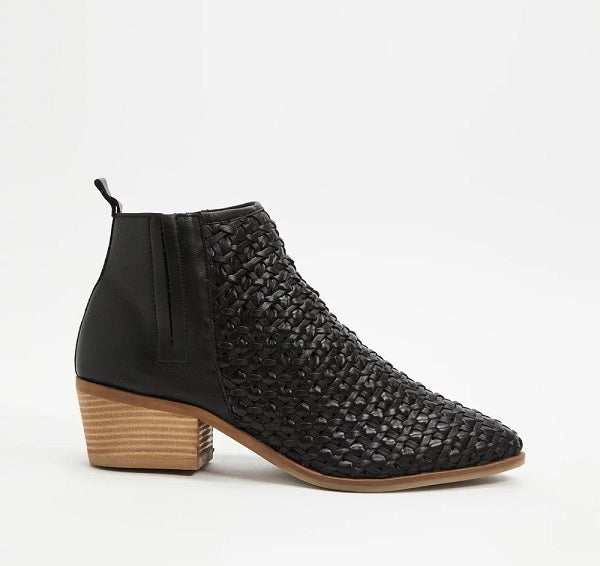 Human Premium Jade Woven Leather Ankle Boot