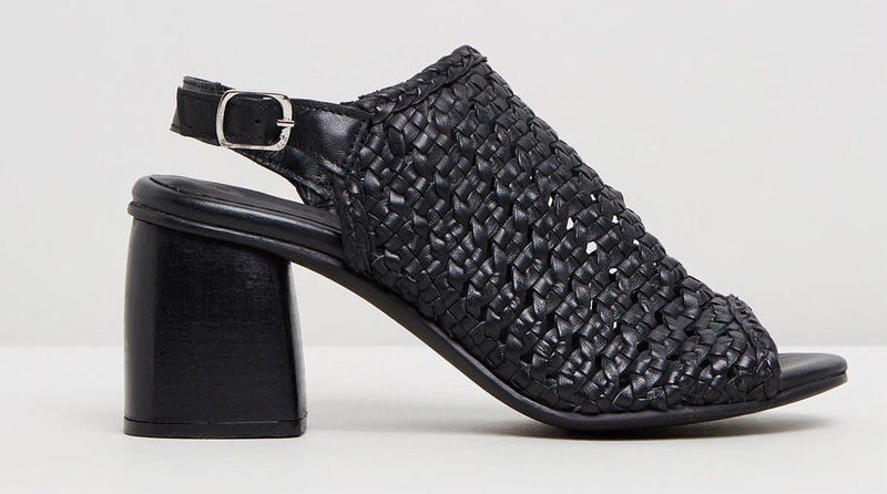 Human Premium  Daffy Woven Leather Block Heel Sandal