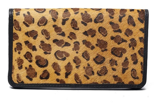 Oran Nikki Leopard Print Pony Leather Clutch/Wallet ORRH3025