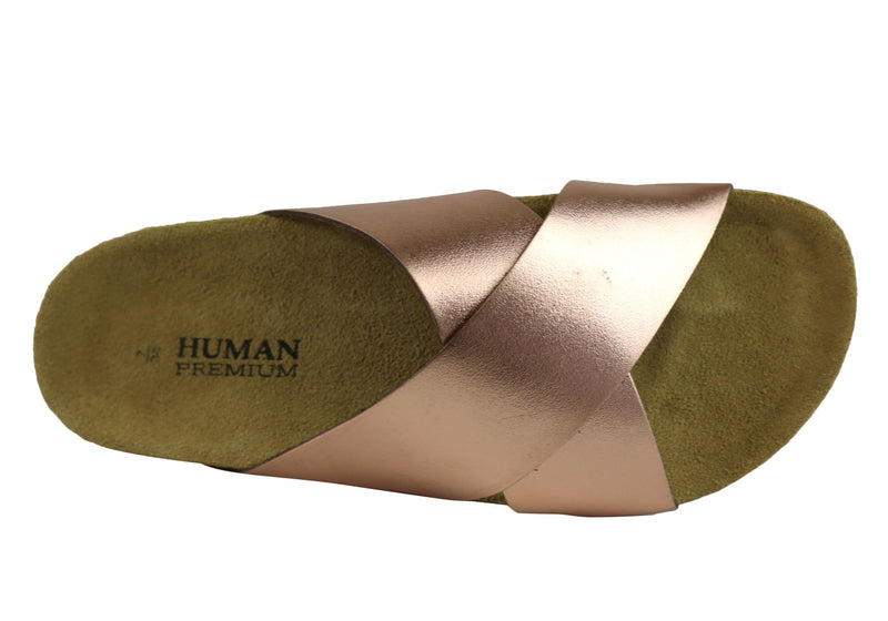 Human Premium  Pandora Leather Crossover Slide