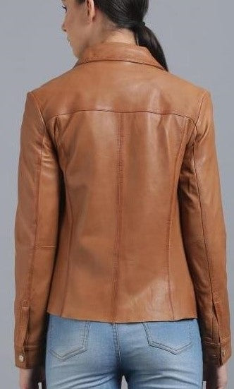 Women's Leather Shirt Jacket - Gypsy